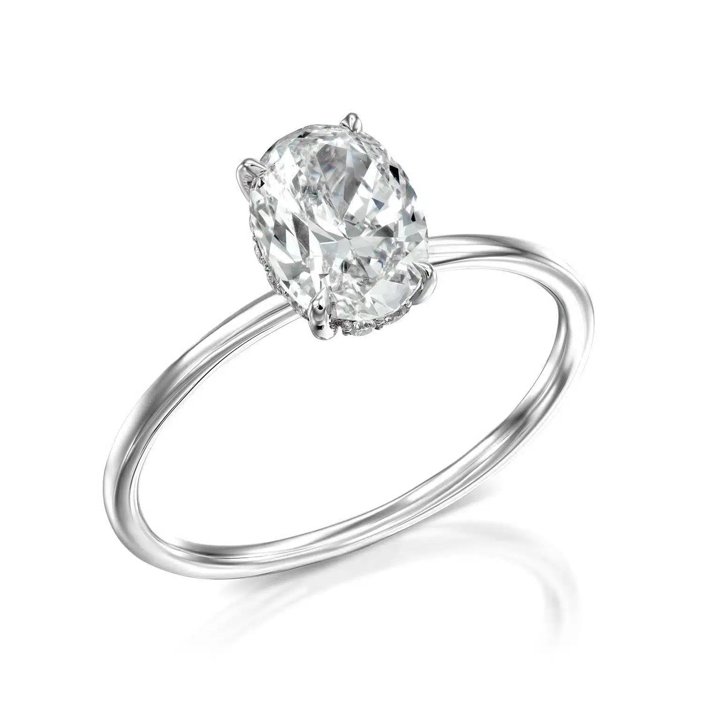 טבעת יהלום טבעי בחיתוך אובל 0.70 קארט במבצע NAYA *GIA*