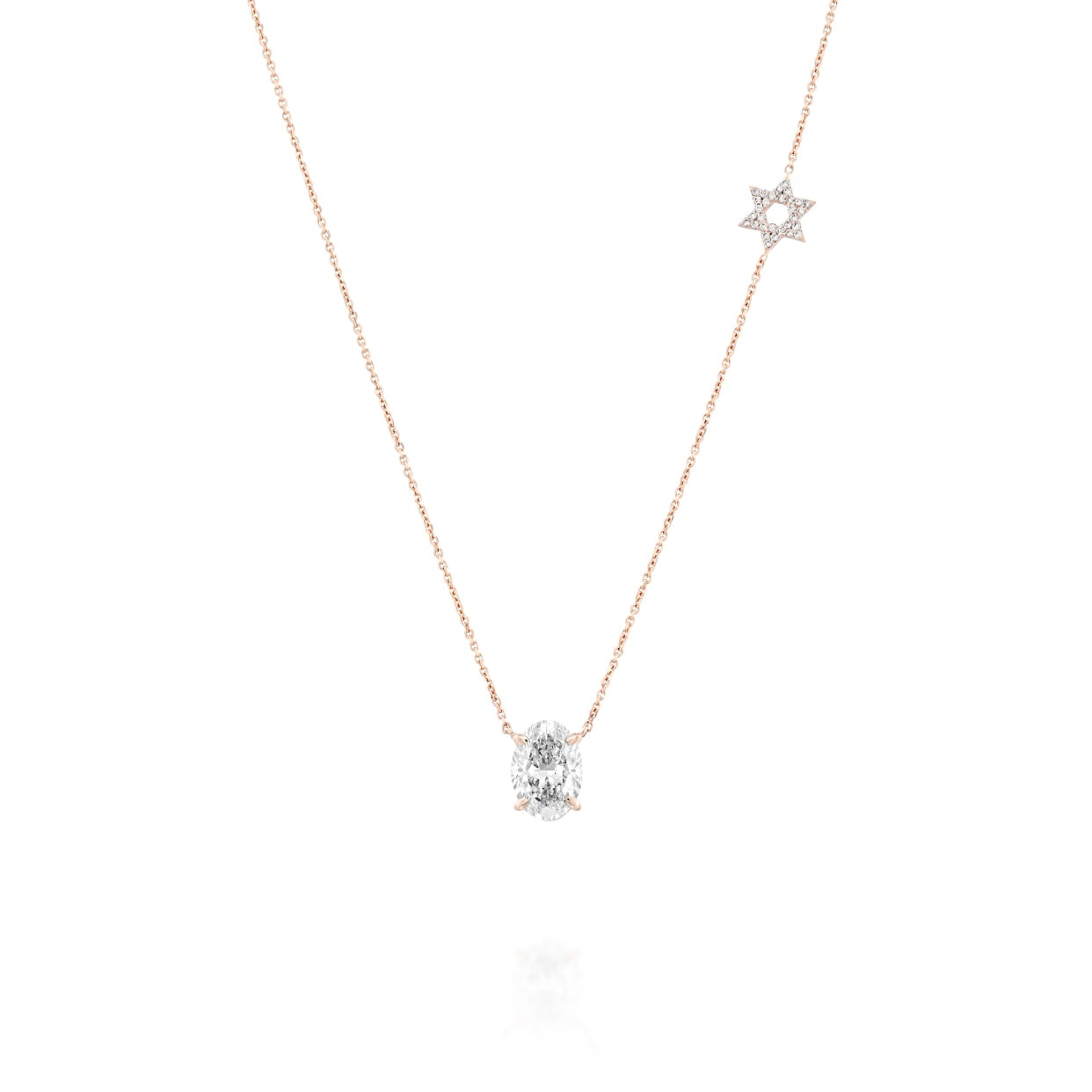 STAR OF DAVID תליון יהלום בחיתוך אובל 1 קראט