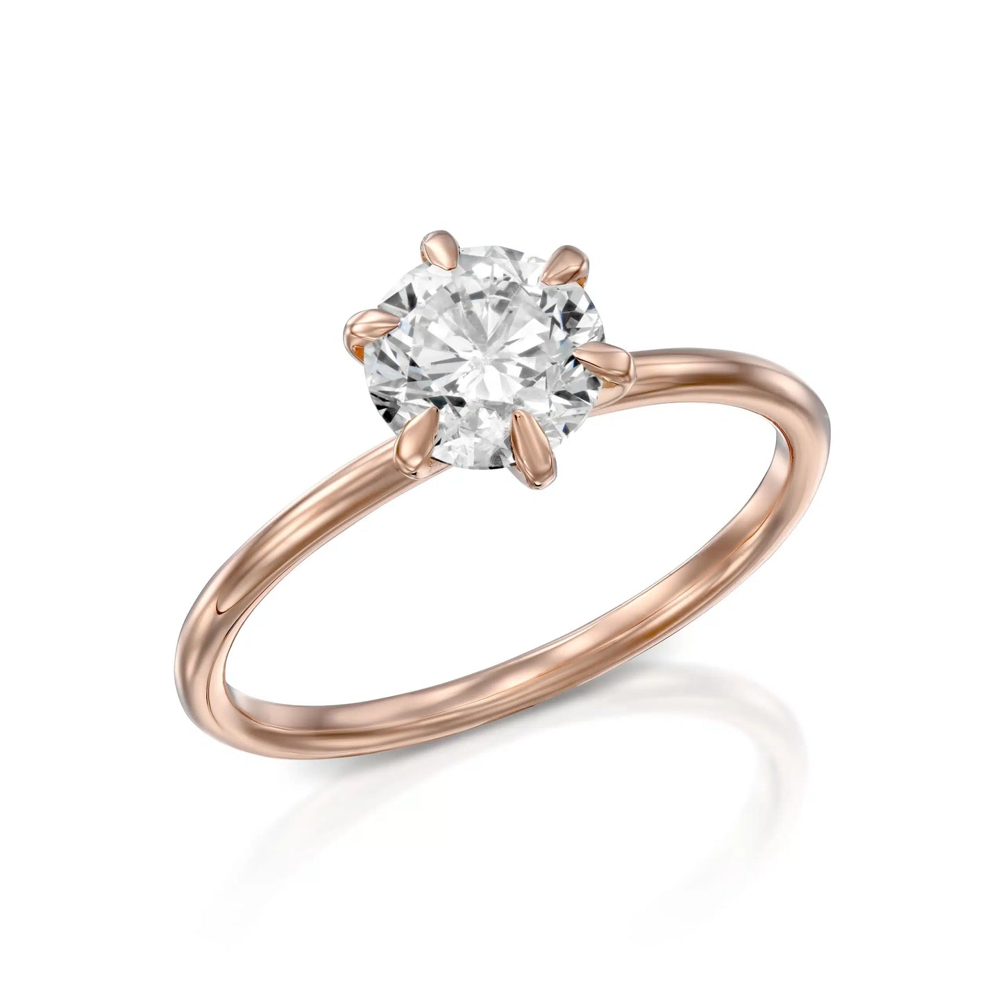 טבעת יהלום טבעי בחיתוך עגול 1.03 קארט במבצע DEMI *GIA*