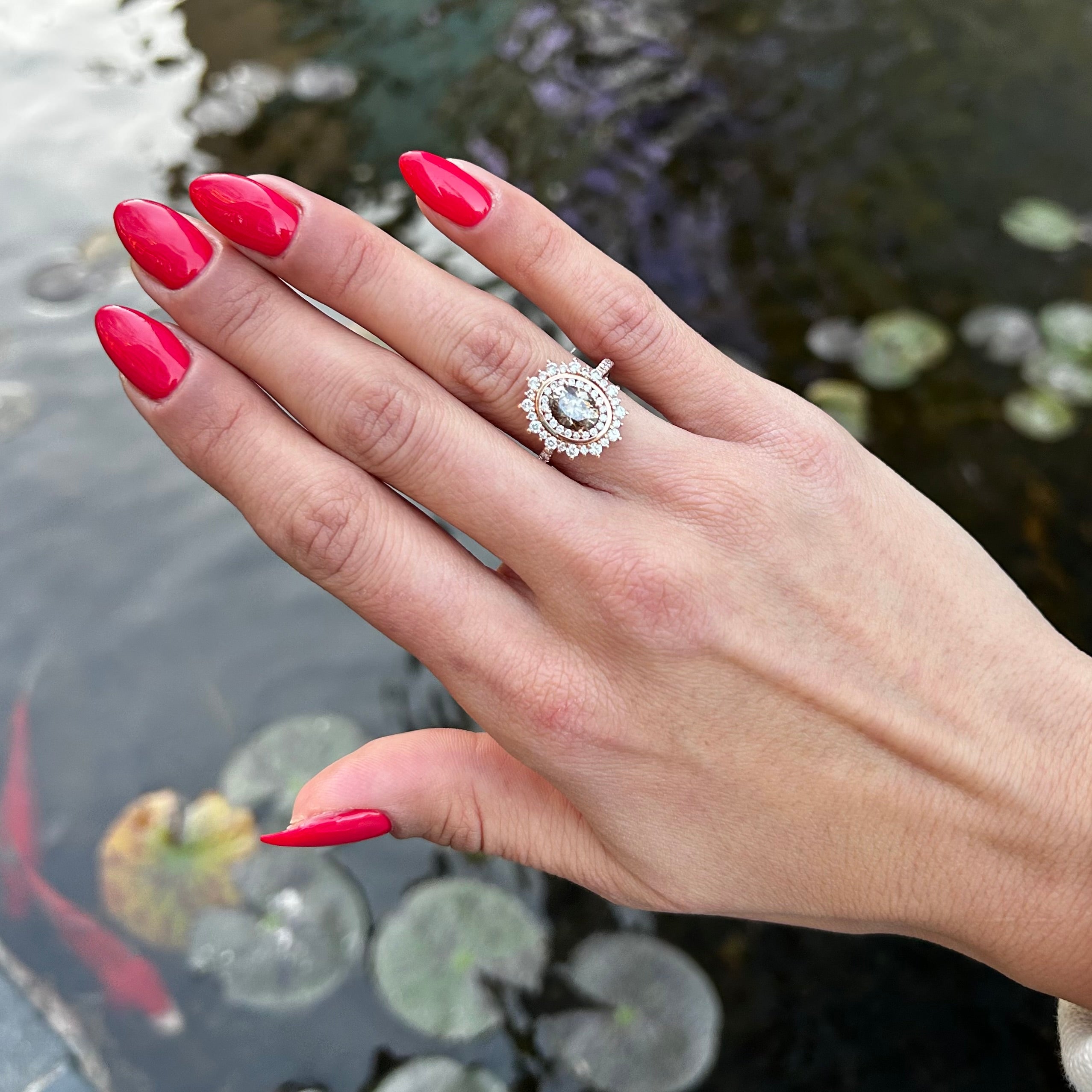 טבעת יהלום FANCY BROWN טבעי דגם "MIKA"