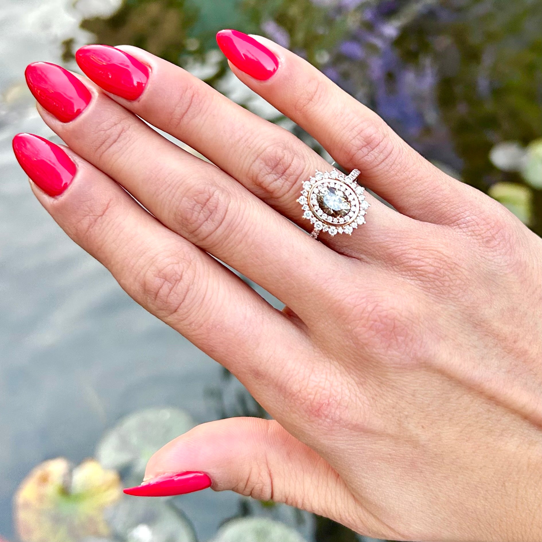 טבעת יהלום FANCY BROWN טבעי דגם "MIKA"