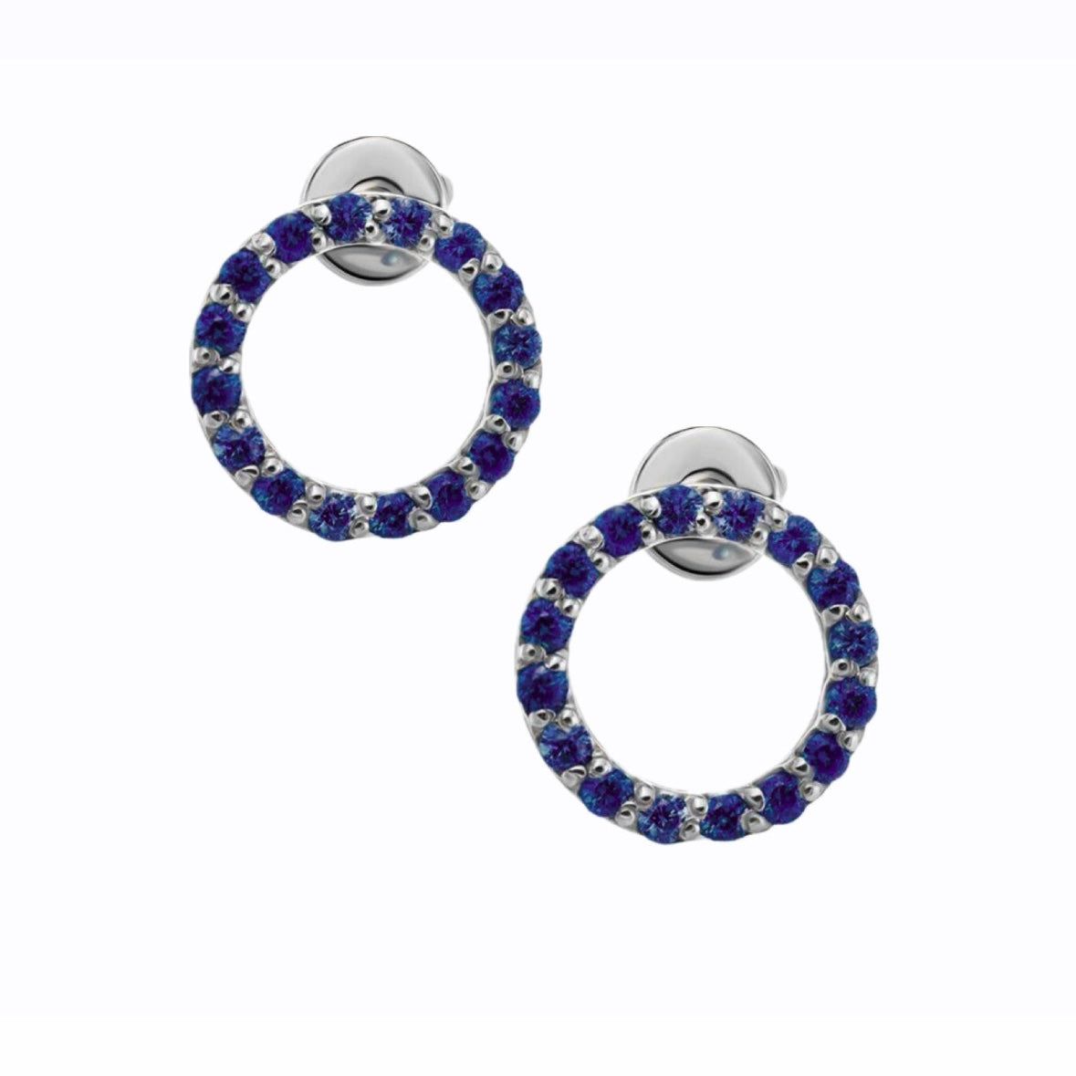 עגילי חישוק אבני חן ספיר ״מעגל החיים״