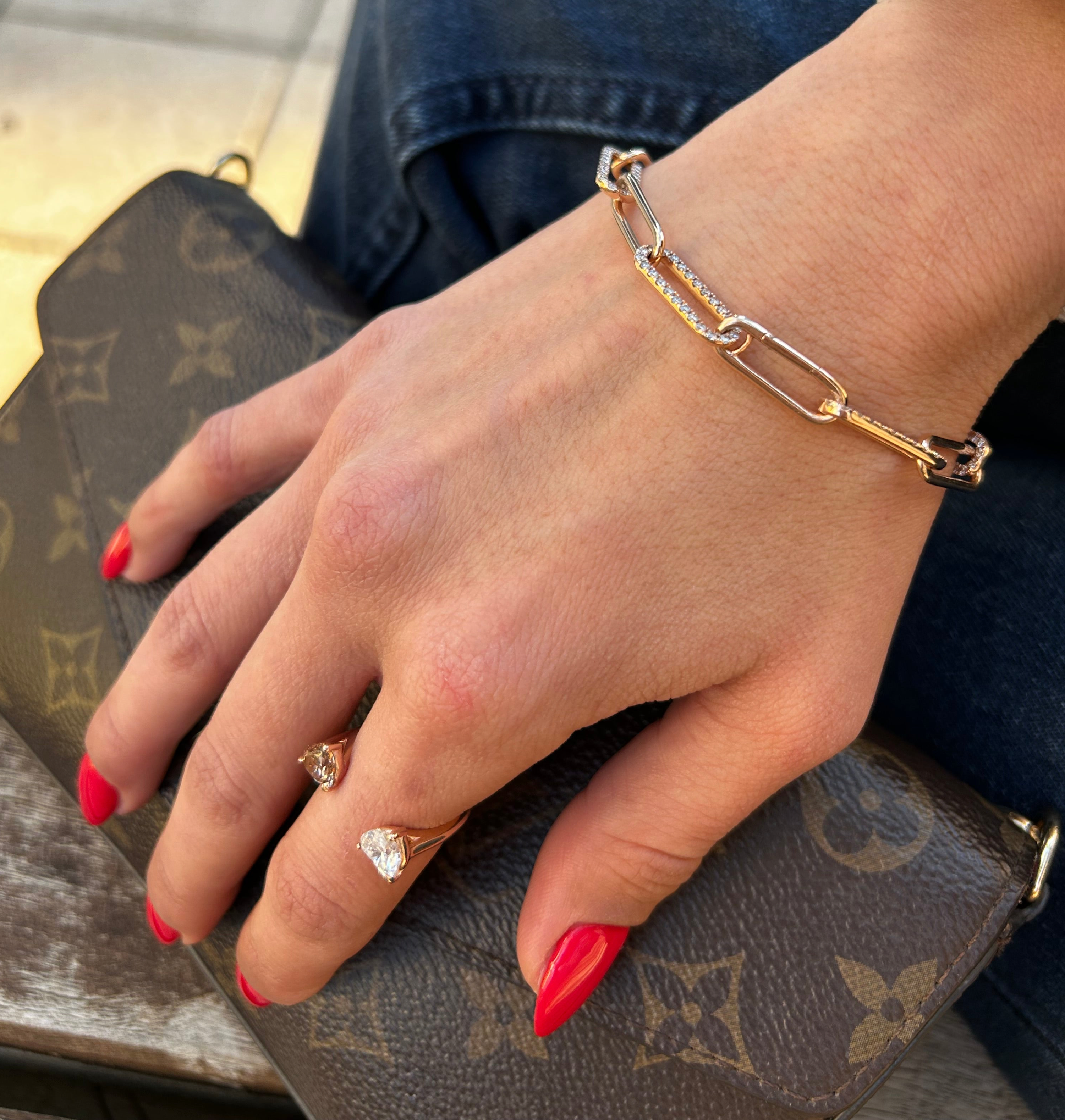 צמיד חוליות זהב ויהלומים  MELISA