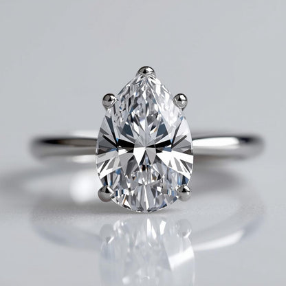 טבעת יהלום מעבדה 3 קראט IGI בחיתוך טיפה במבצע רק ב-6.000 ש"ח במקום 13.900 MARRY