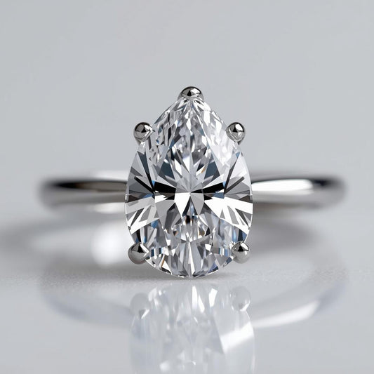 טבעת יהלום מעבדה 3 קראט IGI בחיתוך טיפה במבצע רק ב-6.000 ש"ח במקום 13.900 MARRY