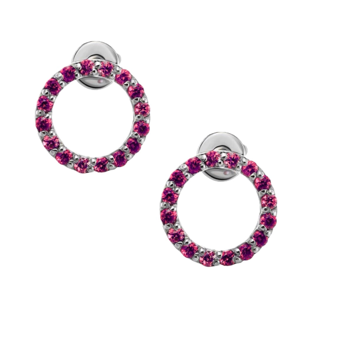 עגילי חישוק אבני חן רובי ״מעגל החיים״