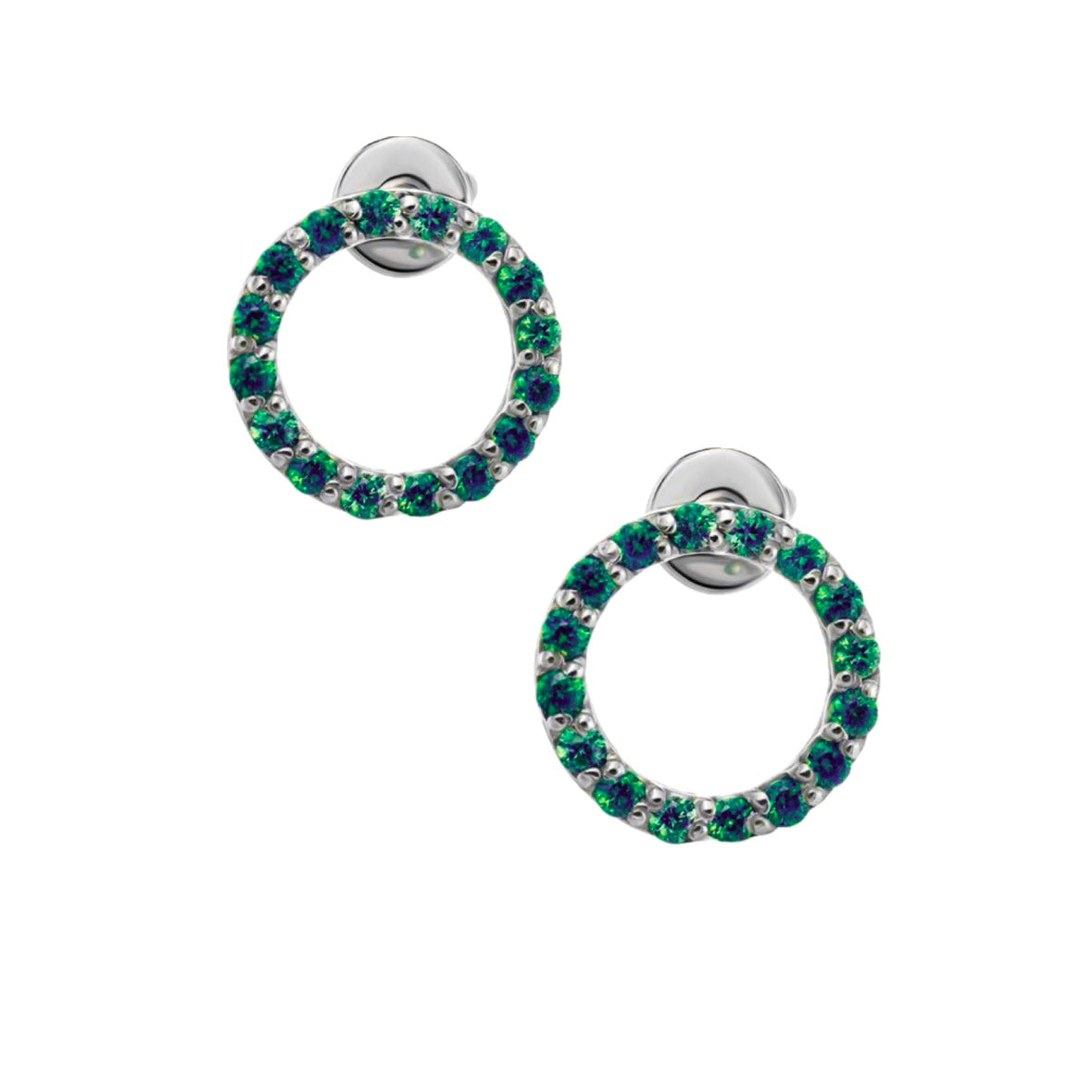 עגילי חישוק אבני חן אמרלד ״מעגל החיים״