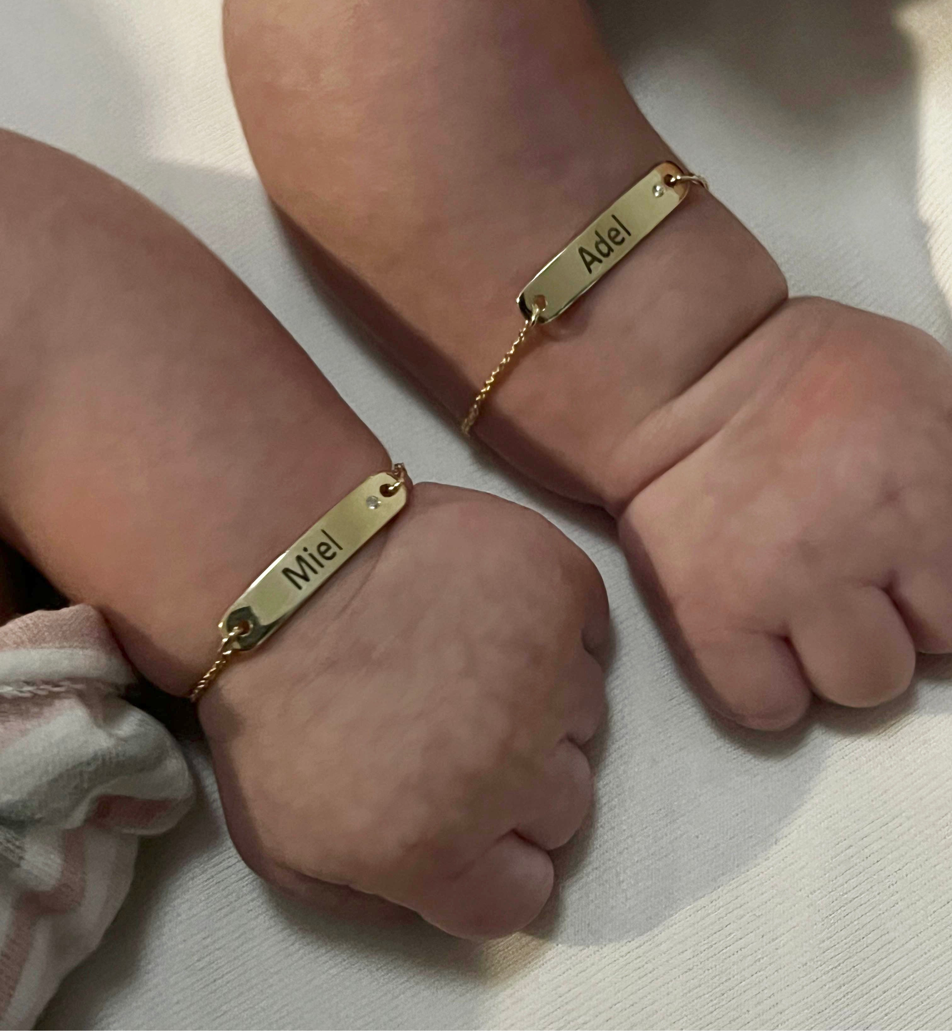 MIEL צמיד זהב ילד/ה בתוספת יהלום קטן