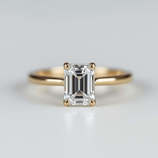 טבעת יהלום בחיתוך אמרלד קלאסית 1 קראט TORY