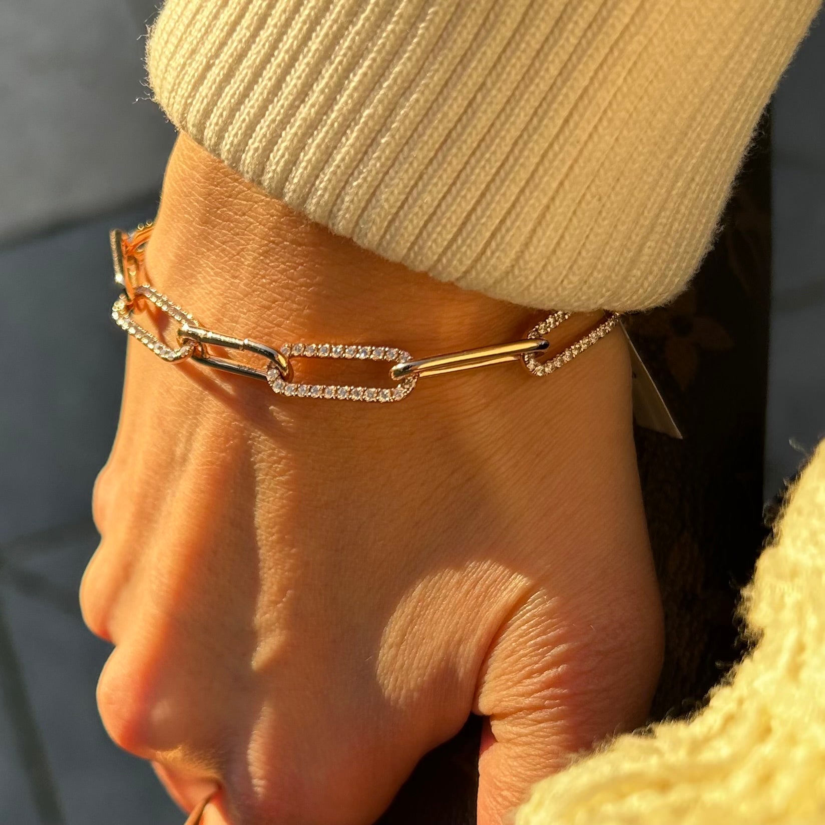 צמיד חוליות זהב ויהלומים  MELISA