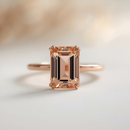 טבעת מורגנייט בחיתוך אמרלד יוקרתית 3 קראט   MEGI