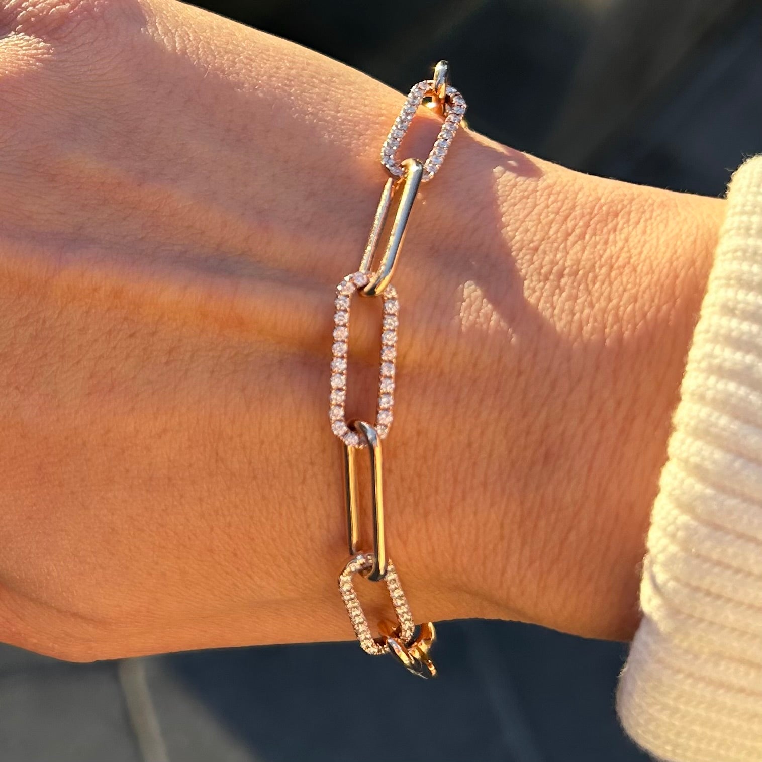 צמיד חוליות זהב ויהלומים  MELISA