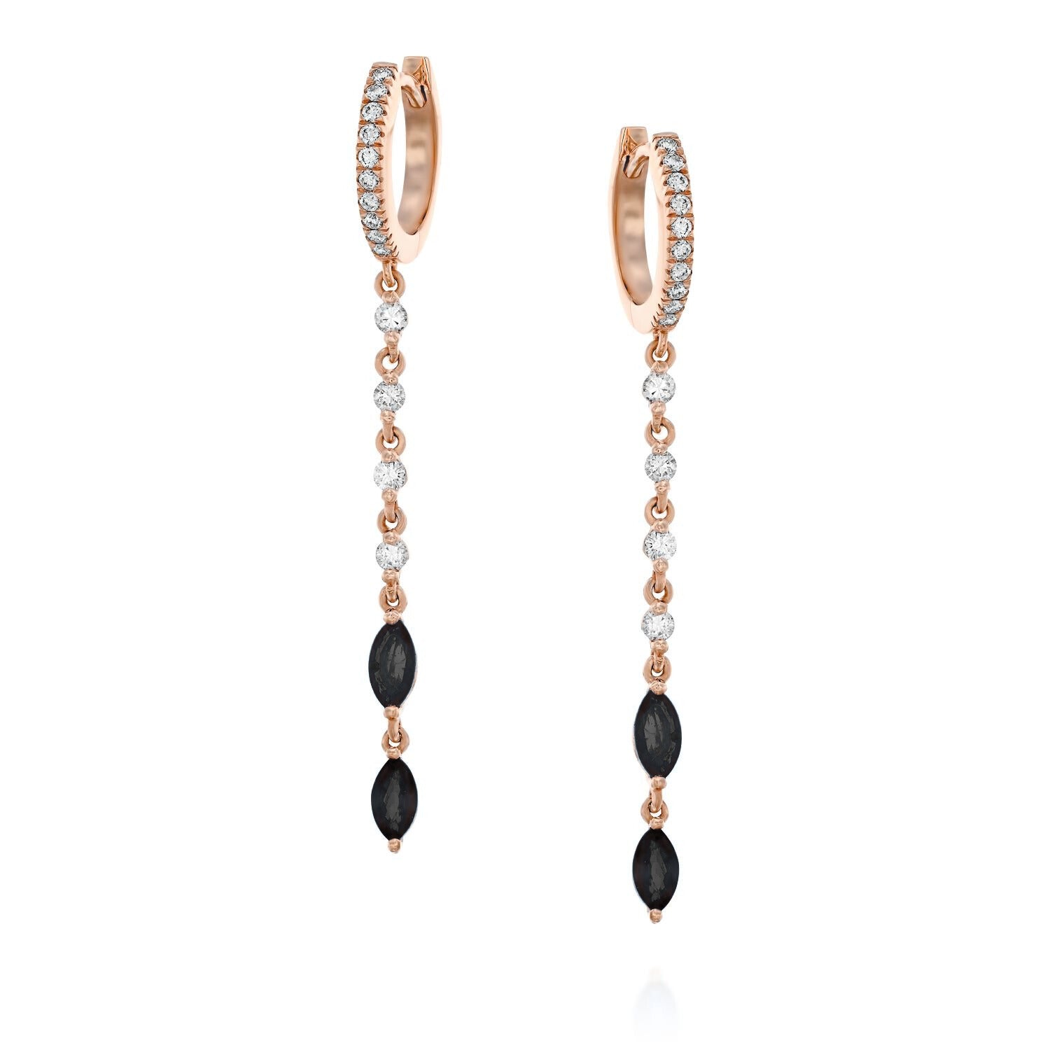 VERA עגילי יהלומים שחורים ולבנים