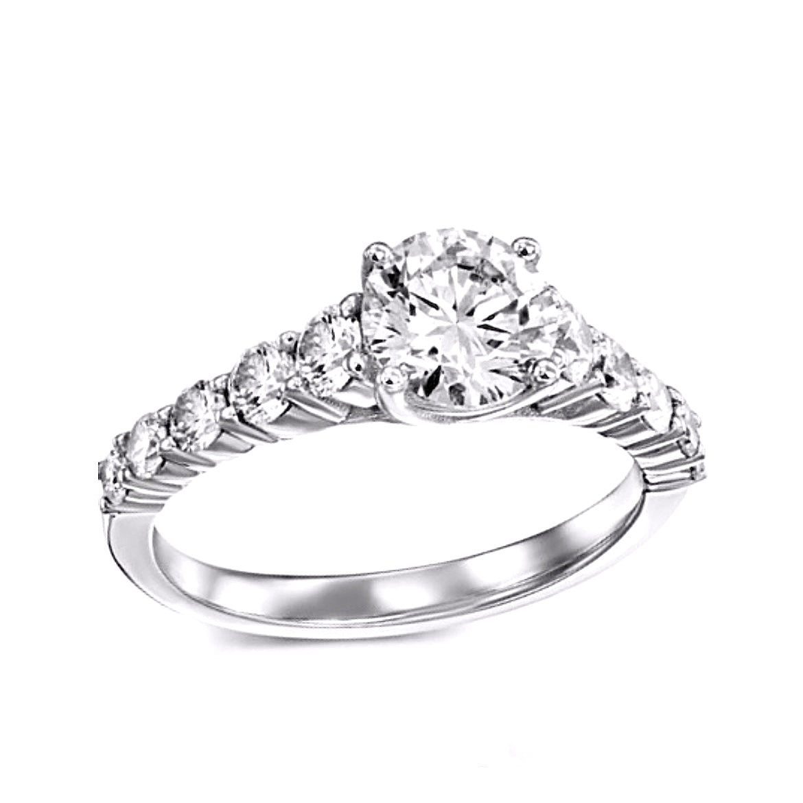 ASHLEY טבעת  יהלומים בחיתוך עגול דגרדה