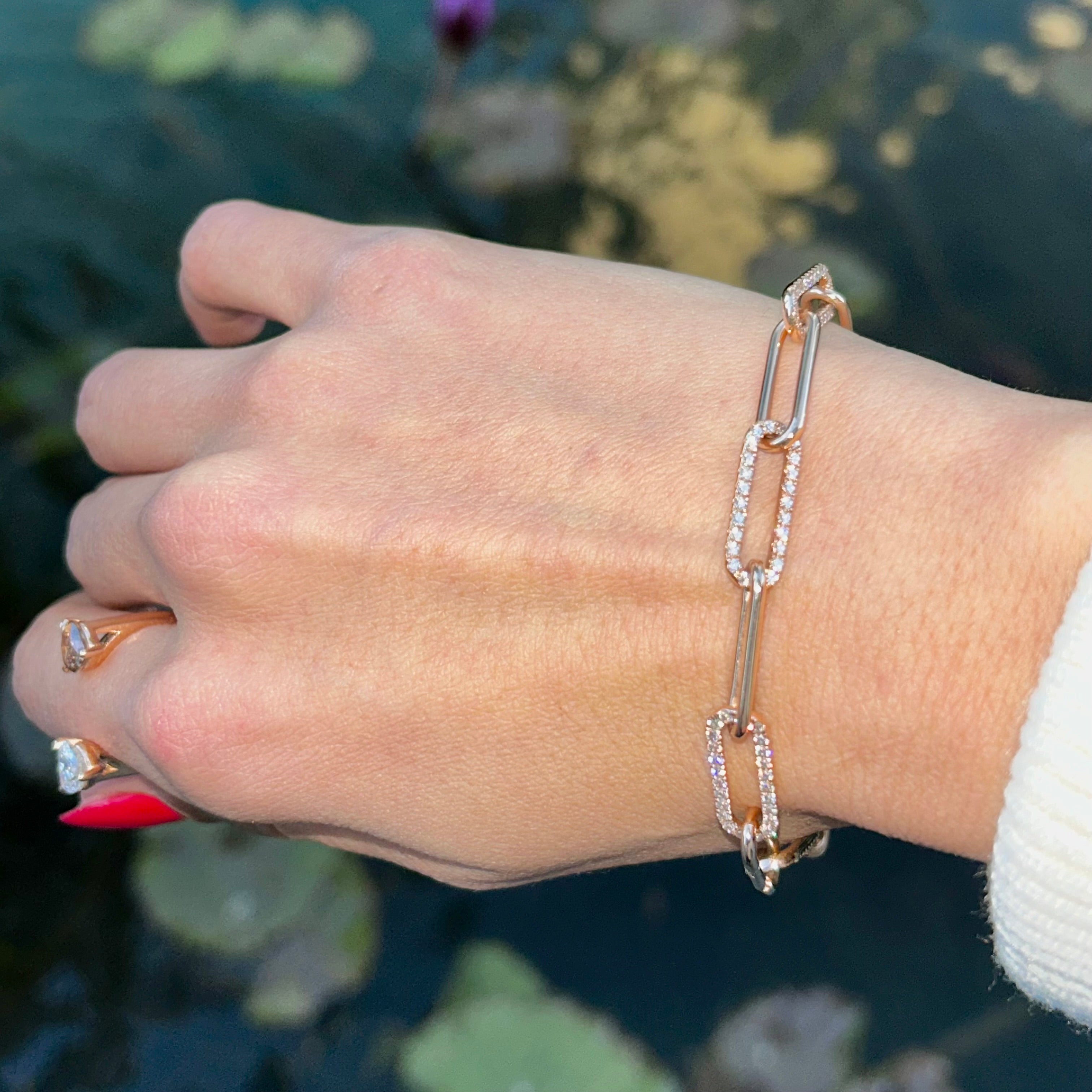 צמיד חוליות זהב ויהלומים  MELISA