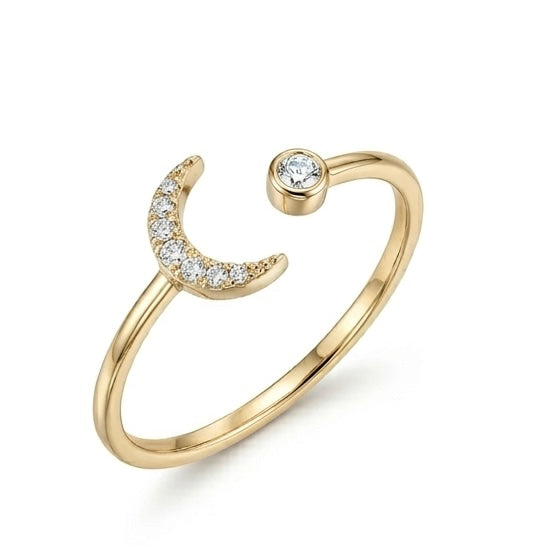 טבעת יהלומים בצורת חצי ירח MOON