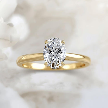 טבעת יהלום מעבדה בחיתוך אובל קלאסית   NETA