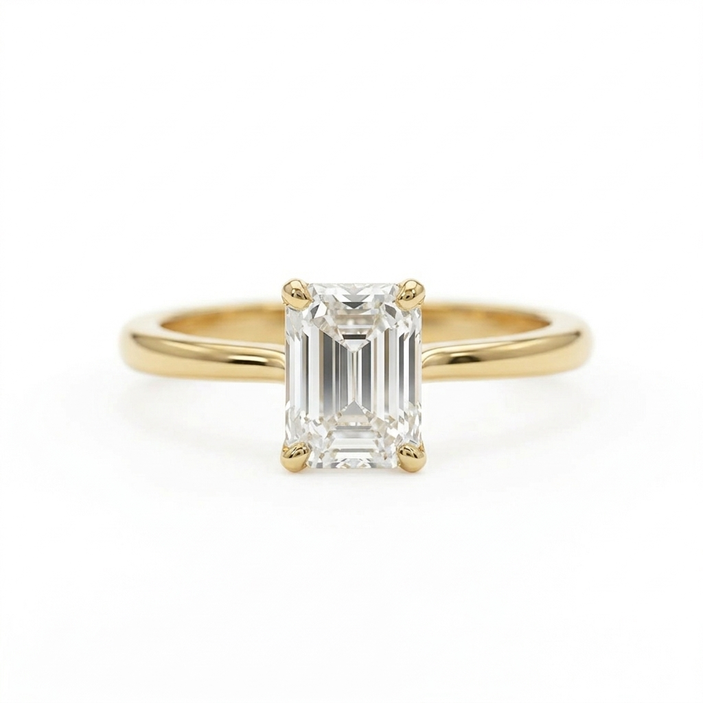 טבעת יהלום בחיתוך אמרלד קלאסית 1 קראט TORY