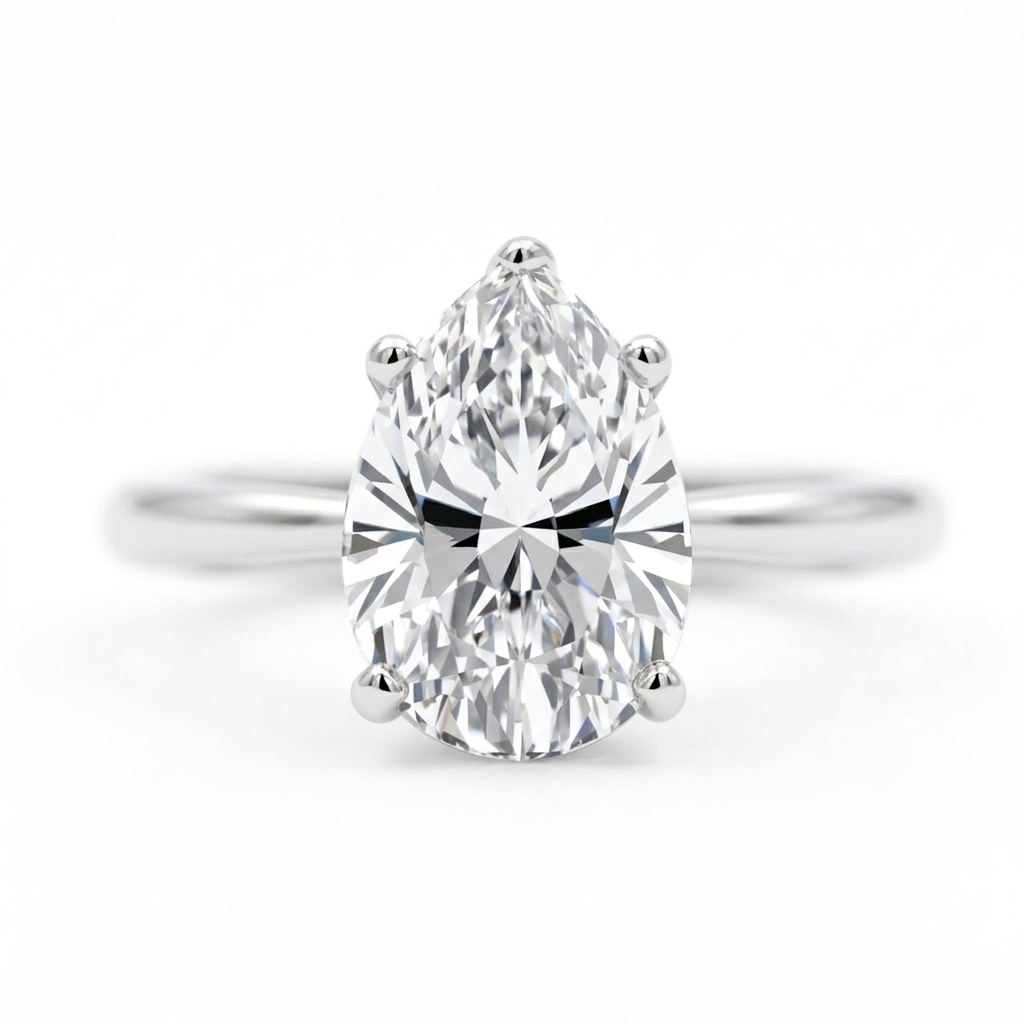 טבעת יהלום מעבדה 3 קראט IGI בחיתוך טיפה במבצע רק ב-6.000 ש"ח במקום 13.900 MARRY