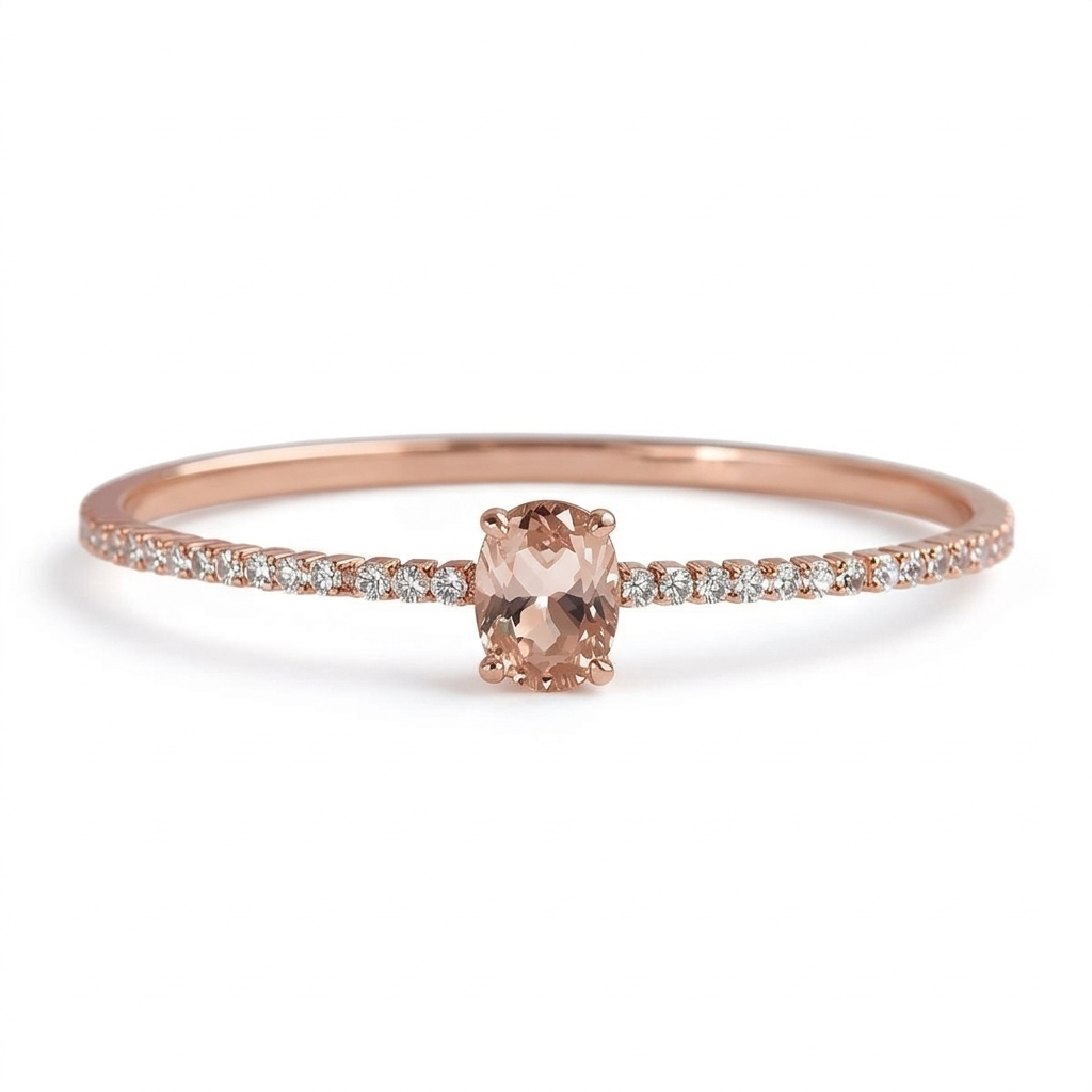 צמיד מורגנייט ויהלומים קשיח  MORE