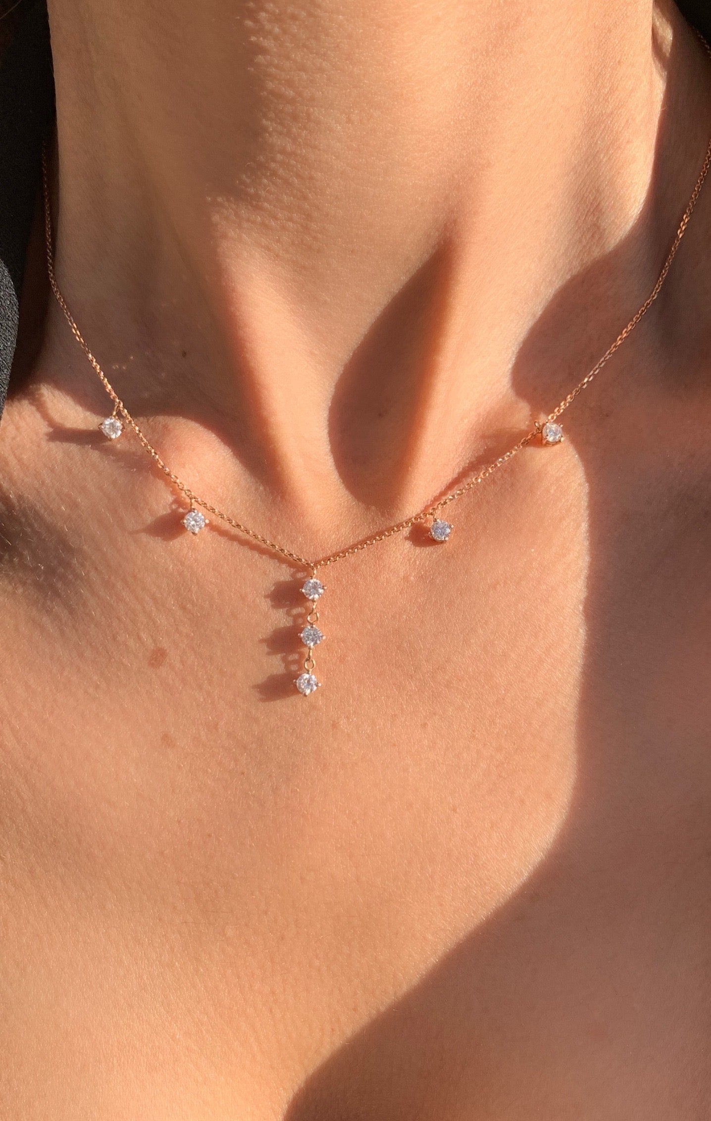 LIZ שרשרת יהלומים עגולים