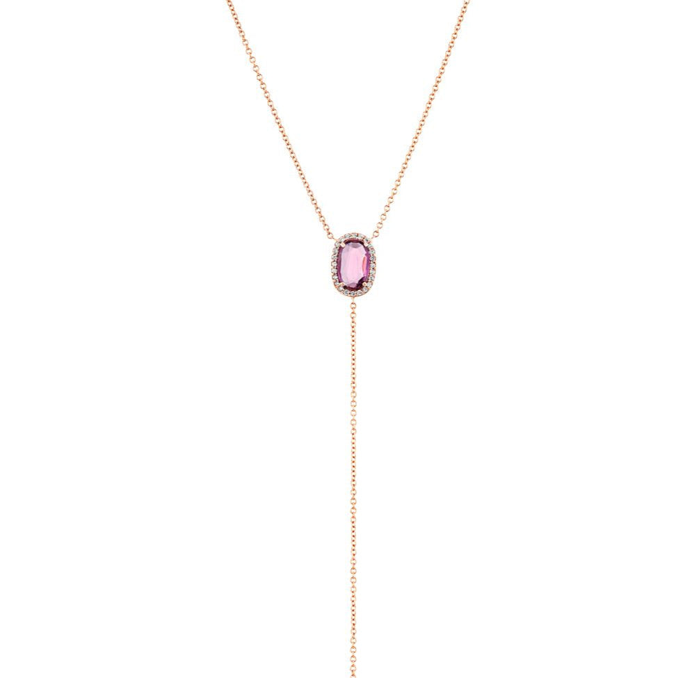 ELLA תליון רובי ויהלומים בחיתוך אובל