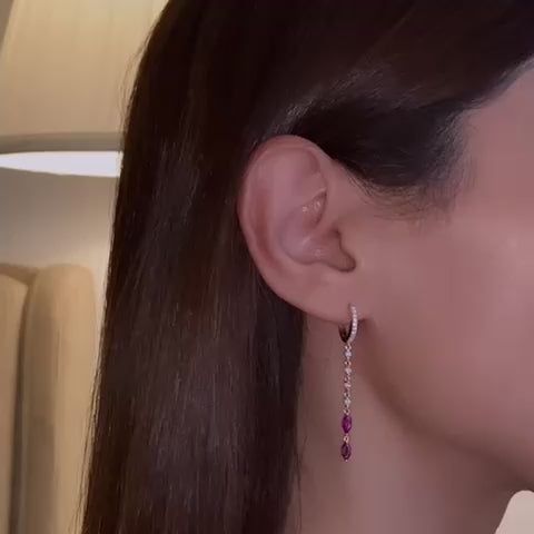 VERA עגילי יהלומים שחורים ולבנים