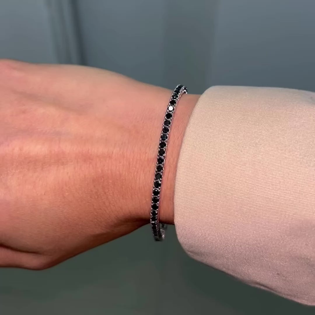 צמיד טניס יהלומים שחורים  DONA