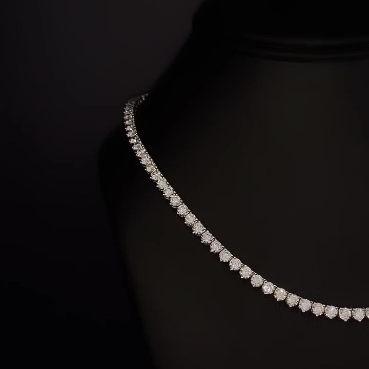 EDEN קולייר יהלומים דגרדה 3 שיניים בחיתוך עגול