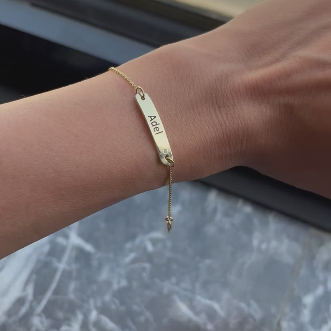 MIEL צמיד זהב ילד/ה בתוספת יהלום קטן