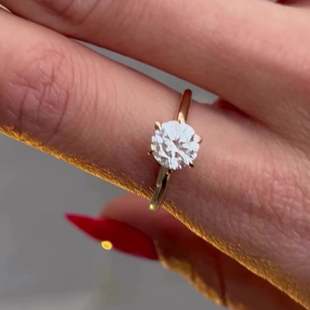 טבעת יהלום IGI 1 קראט מעבדה בחיתוך עגול סוליטר קלאסית מחיר סופי 2800 ₪    DEMI