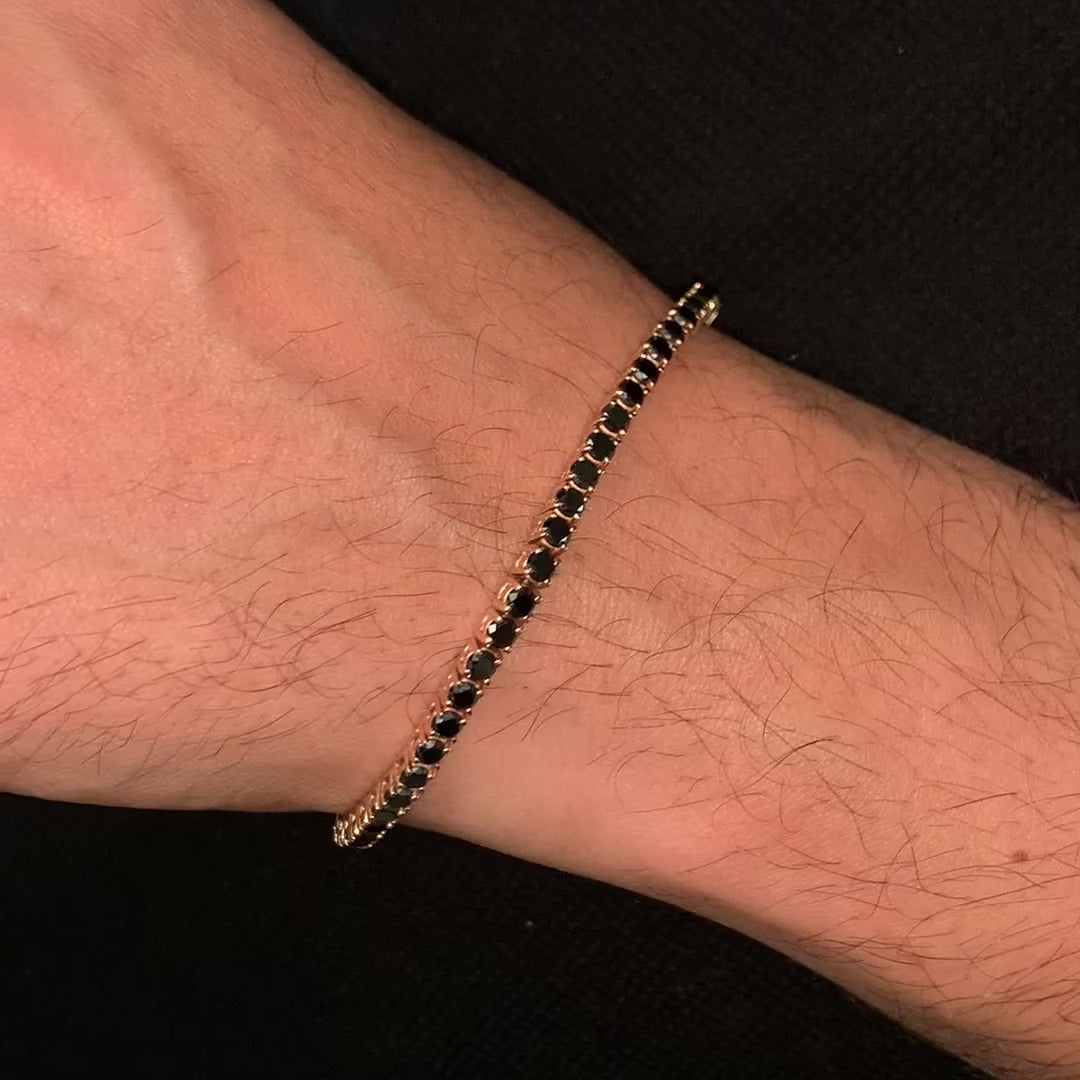 צמיד טניס יהלומים שחורים  DONA