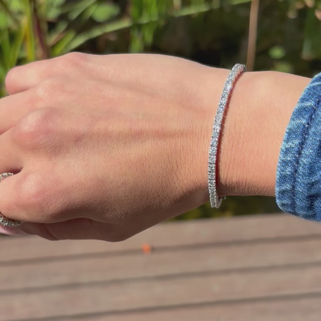 צמיד טניס יהלומים  4.20 קראט F/VS SHANI יהלומים טבעיים במבצע 16.800 במקום 20.800